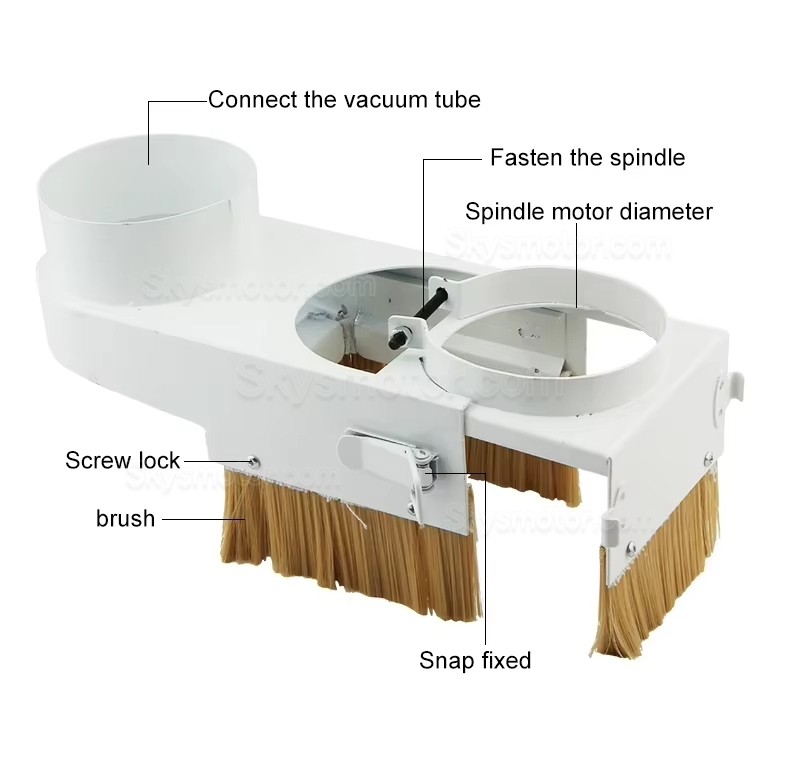 65mm/80mm/100mm/120mm CNCスピンドルダストフード吸引フード集塵機